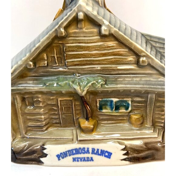 Vintage Ponderosa Ranch Nevada Lake Tahoe Ceramic Decanter With Stopper - Picture 2 of 6